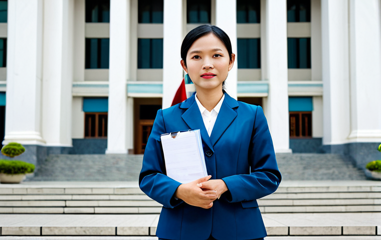 변호사 자격 취득 후 첫 업무 사례 - **Prompt:** A mediation scene in a bright, neutral room. Two Vietnamese individuals (man and woman),...