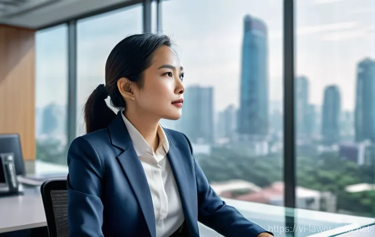 법률 변호사의 직무 변화 사례 - **Prompt 1: LegalTech Integration in a Modern Law Office**
    "A confident Vietnamese female lawyer...