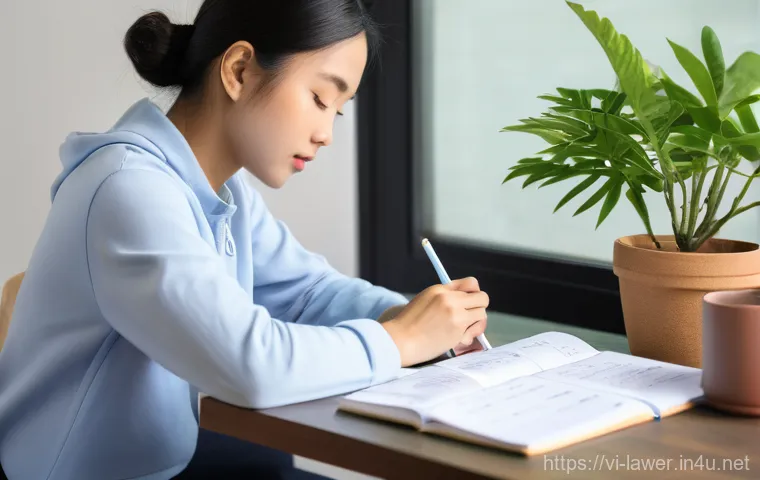 변호사 실기 시험 체크리스트 - **Image Prompt 2: Mastering Practical Legal Skills**
    An aspiring Vietnamese lawyer, in their lat...