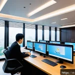 Home 22 변호사 실무 트렌드 2025 - A modern Vietnamese law office interior with lawyers in professional attire working collaboratively ...