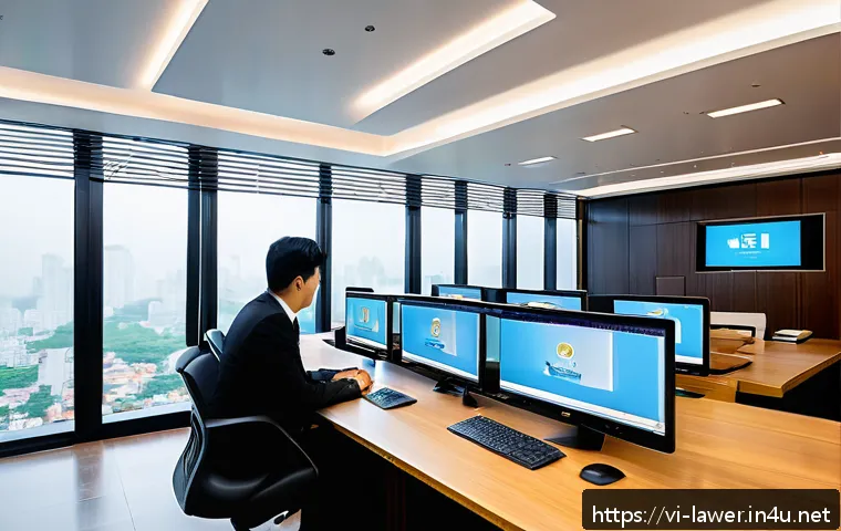 변호사 실무 트렌드 2025 - A modern Vietnamese law office interior with lawyers in professional attire working collaboratively ...