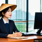 Home 21 변호사 연봉 상승을 위한 기술 개발 - A professional Vietnamese lawyer in a modern office, attentively listening to a client during a cons...
